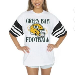Gameday Couture Green Bay Packers Vintage Look Mesh Striped Raglan T-Shirt